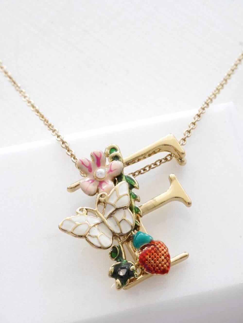 Les Nereides Blossoming Alphabet Letter Necklace
